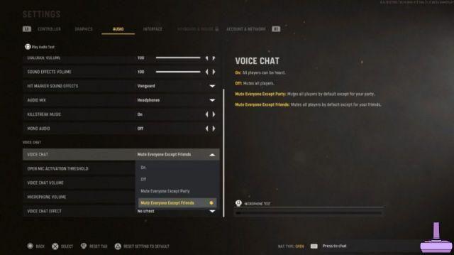 Cómo silenciar el chat de voz y silenciar el sonido en Call of Duty: Vanguard - Silenciar el micrófono