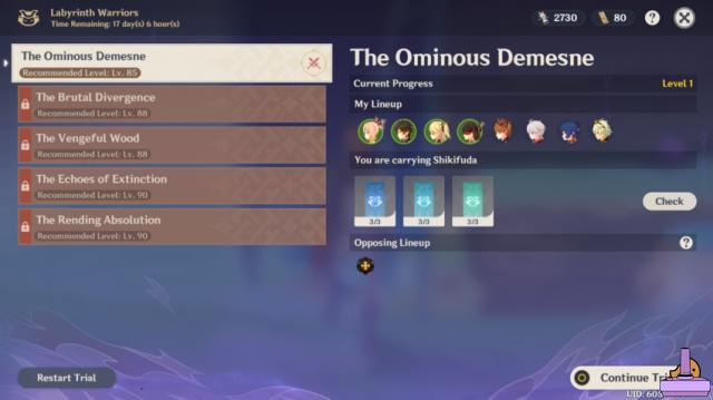 Genshin Impact: Guía de la fase 1 de Labyrinth Warriors - The Ominous Demesne