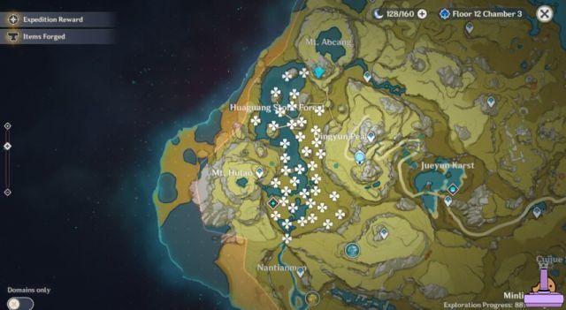 Genshin Impact: Moonlight Seeker Guide Day 1 - Path of Stalwart Stone, todas las ubicaciones de amuletos y cofres