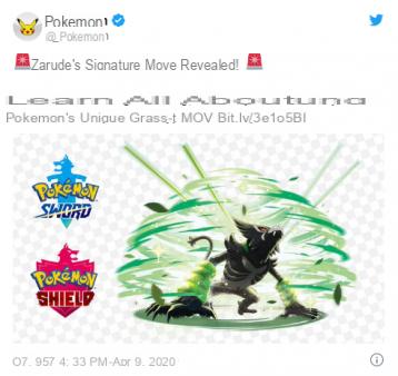 Pokemon Sword & Shield Zarude viene con un nuevo movimiento único